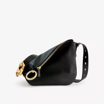 Кожаная сумка через плечо Knight Burberry, черный