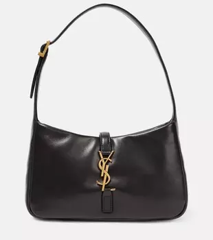 Кожаная сумка через плечо le 5 7 с мягкой подкладкой Saint Laurent, черный