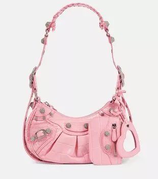 Кожаная сумка через плечо Le Cagole XS Balenciaga, розовый