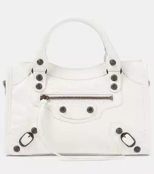 Кожаная сумка через плечо Le City Mini Balenciaga, белый