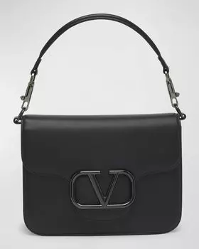 Кожаная сумка через плечо Loco VLOGO с клапаном Valentino Garavani, цвет Nero
