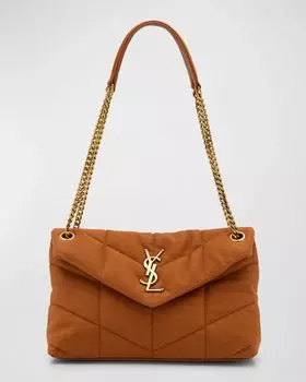 Кожаная сумка через плечо Lou Small YSL Saint Laurent, цвет Hot Rust