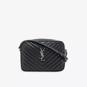 Кожаная сумка через плечо Lou среднего размера Saint Laurent, цвет noir