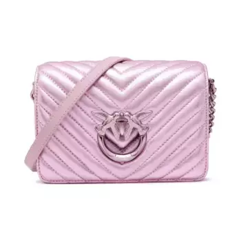 Кожаная сумка через плечо Love Click Pinko, лавандовый