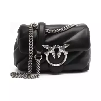 Кожаная сумка через плечо Love Mini Puff cl Pltt Pinko, черный