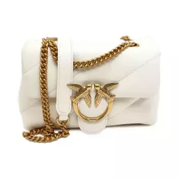 Кожаная сумка через плечо Love Mini Puff cl Pltt Pinko, белый