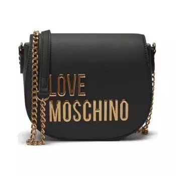 Кожаная сумка через плечо Love Moschino, черный
