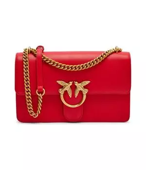 Кожаная сумка через плечо Love One Classic Pinko, красный
