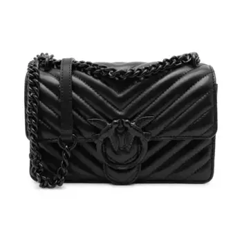 Кожаная сумка через плечо Love One Mini Pinko, черный