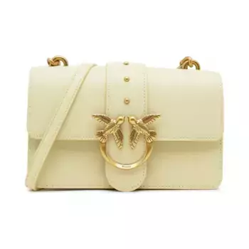 Кожаная сумка через плечо Love one mini cl pltt Pinko, желтый