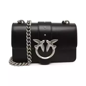 Кожаная сумка через плечо Love One Mini C Pinko, черный