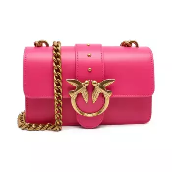Кожаная сумка через плечо Love One Mini C Pinko, розовый