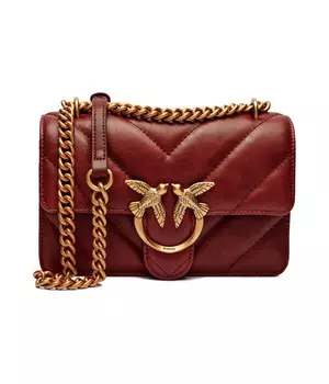 Кожаная сумка через плечо love one mini dc Pinko, красный