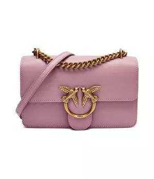 Кожаная сумка через плечо love one mini Pinko, фиолетовый