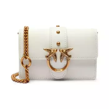 Кожаная сумка через плечо Love One Pinko, экрю