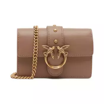 Кожаная сумка через плечо Love One Pinko, коричневый