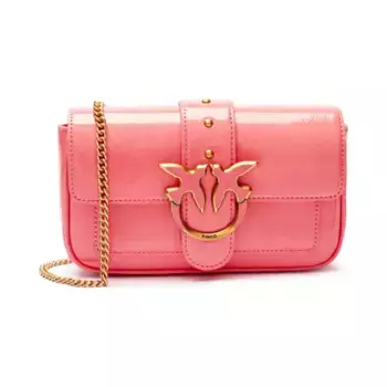 Кожаная сумка через плечо Love One Pinko, розовый