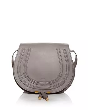 Кожаная сумка через плечо Marcie среднего размера Chloe, цвет Gray
