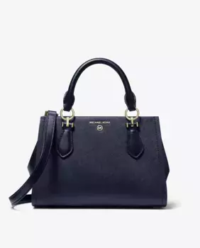 Кожаная сумка через плечо Marilyn, трансформируемая в плечо Michael Michael Kors, темно-синий
