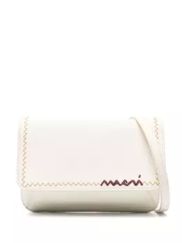 Кожаная сумка через плечо Marni, белый