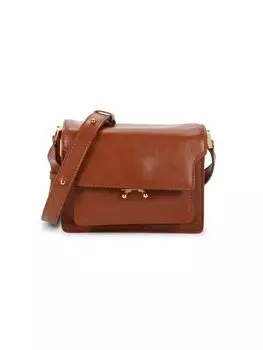 Кожаная сумка через плечо Marni Marni, коричневый