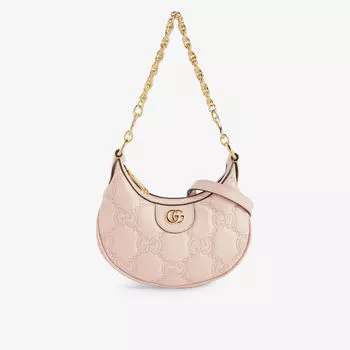 Кожаная сумка через плечо Matelass Double G Gucci, розовый