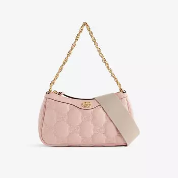 Кожаная сумка через плечо Matelass Gucci, розовый