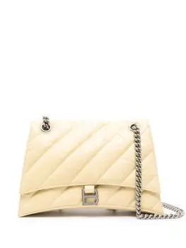 Кожаная сумка через плечо Medium Crush Balenciaga, желтый