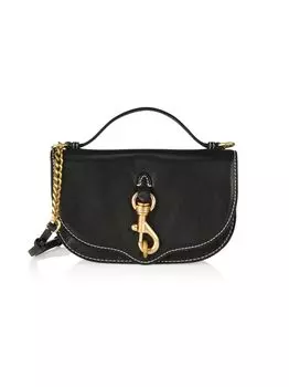 Кожаная сумка через плечо Megan Half Moon Rebecca Minkoff, черный