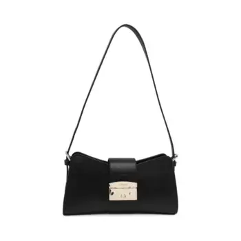 Кожаная сумка через плечо Metropolis Furla, черный