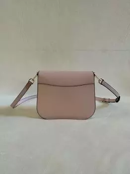 Кожаная сумка через плечо Michael Kors Emilia Small Saddle (пудровые румяна)