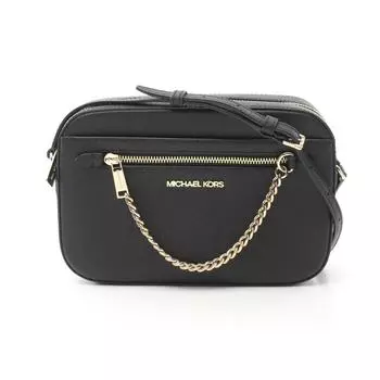 Кожаная сумка через плечо Michael Kors Jet Set, черный