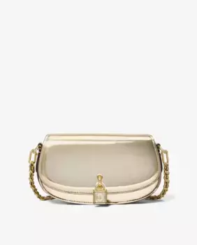 Кожаная сумка через плечо Mila с плетеной ручкой-цепочкой Michael Michael Kors, золотой
