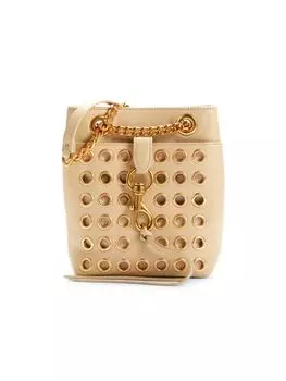 Кожаная сумка через плечо Mini Edie с заклепками Rebecca Minkoff, цвет Latte