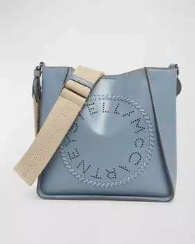 Кожаная сумка через плечо Mini Logo с логотипом Vegan Stella McCartney, цвет Blue Lagoon