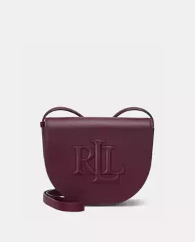 Кожаная сумка через плечо Mini Witley с тисненым логотипом Lauren Ralph Lauren, цвет Granate