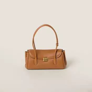 Кожаная сумка через плечо Miu Miu, коричневый