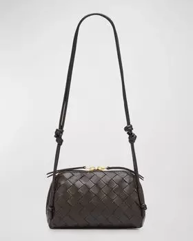 Кожаная сумка через плечо на молнии Bottega Veneta, цвет Fondant