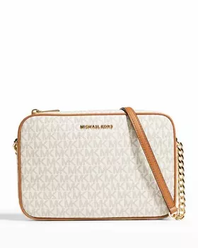 Кожаная сумка через плечо на молнии с монограммой MICHAEL Michael Kors