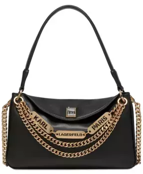 Кожаная сумка через плечо Nadine KARL LAGERFELD PARIS, черный