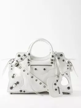 Кожаная сумка через плечо neo cagole city Balenciaga, белый
