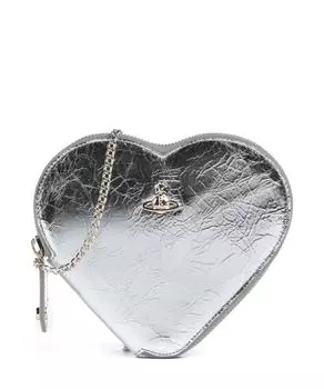 Кожаная сумка через плечо New Heart с металлизированным принтом Vivienne Westwood, серебряный