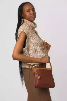 Кожаная сумка через плечо 'Никита' Conkca London, коричневый