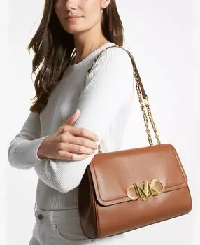 Кожаная сумка через плечо Parker с цепочкой-трансформером Michael Kors