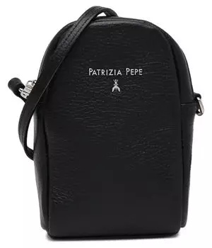 Кожаная сумка через плечо Patrizia Pepe, черный