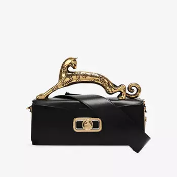 Кожаная сумка через плечо Pencil Cat Lanvin, черный
