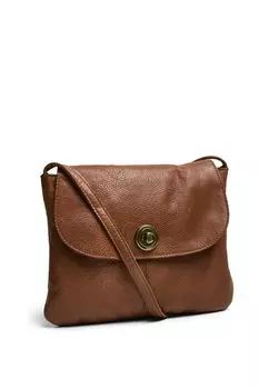 Кожаная сумка через плечо Pieces, коричневый
