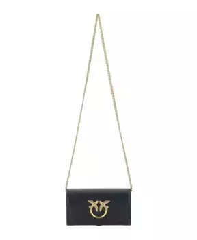 Кожаная сумка через плечо Pinko, черный