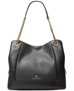 Кожаная сумка через плечо piper с цепочкой Michael Kors, черный