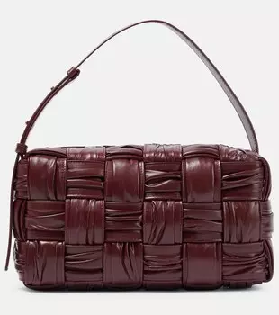 Кожаная сумка через плечо Pliss Brick Cassette Bottega Veneta, красный